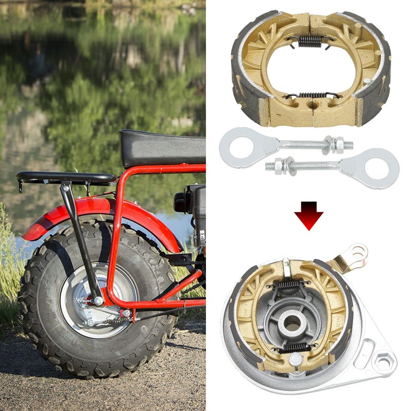 GREHUA CG125 105mm Drum Brake Shoes Pads Chain Tensioner Adjuster Kit for 212cc 196cc 6.5hp Coleman BT200X CT200U Trail 200 CT200U-EX Baja Warrior MB165 Massimo MB200 CRF70 Motorsports Mini Bike Parts - Image 2